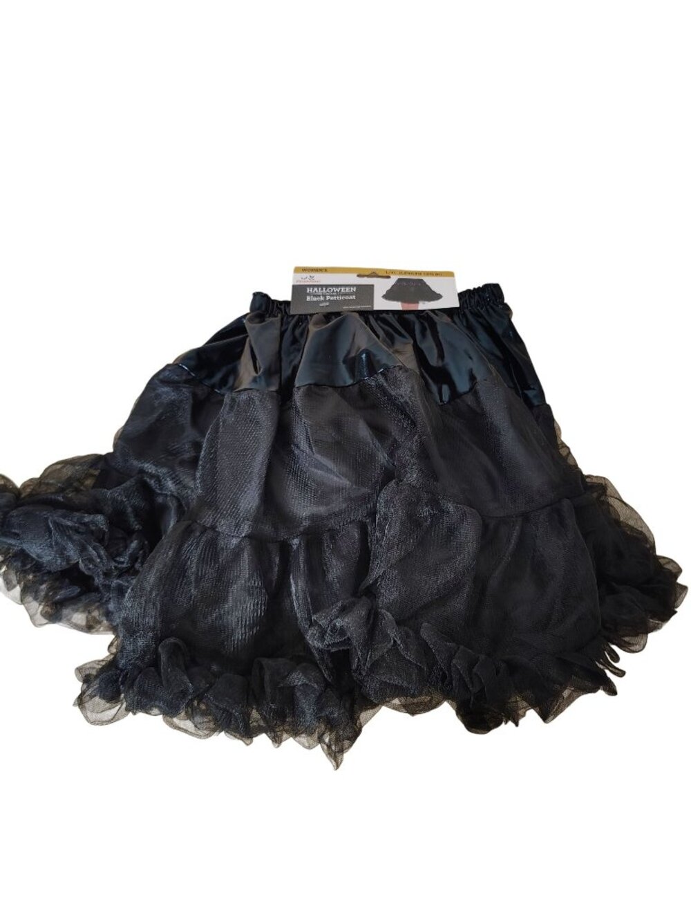 Way To Celebrate L to XL Halloween Black Petticoat Tutu Skirt Costume Underskirt